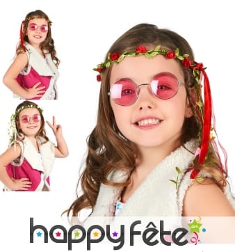 Couronne de fleurs style hippie pour enfant