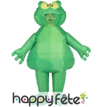 Costume de grenouille verte gonflable pour adulte