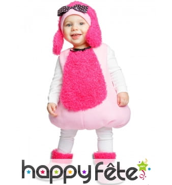 Costume de gros caniche rose pour bébé