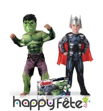 Costumes de Hulk et Thor pour enfant en coffret