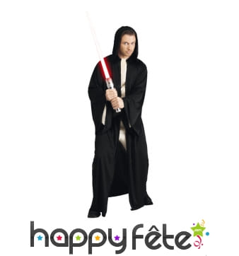 Costume de Jedi noir à capuche