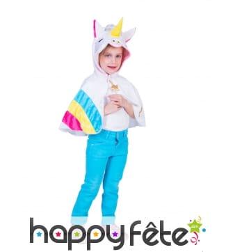 Cape de licorne pour enfant avec capuche