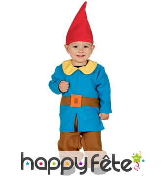 Costume de lutin bleu et marron pour bébé