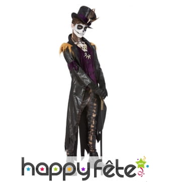 Costume de maître vaudou noir et violet pour homme