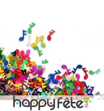 Confettis de notes de musique multicolores