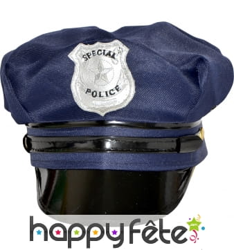 Casquette de police americaine bleue