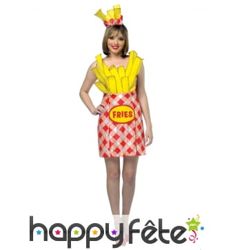 Costume de paquet de frites pour femme