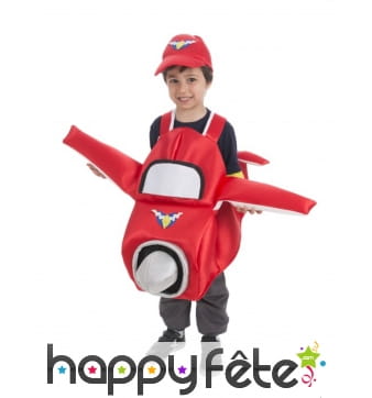 Costume de petit avion rouge pour enfant