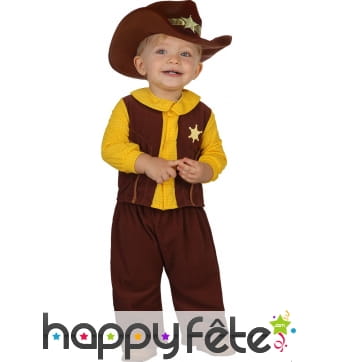 Costume de petit cowboy shérif marron