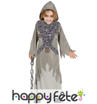 Costume de petit fantôme gris enchaîné