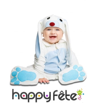 Costume de petit lapin bleu pour bébé, luxe