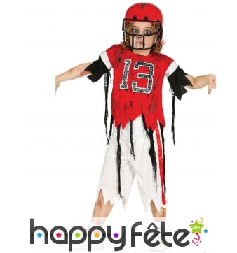 Costume de petit rugbyman zombie