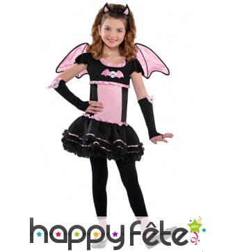 Costume de petite chauve-souris rose et noire