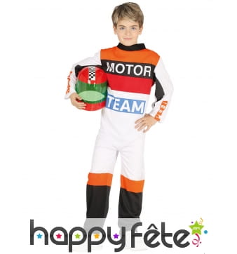 Costume de pilote pour enfant, Motor team