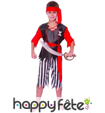 Costume de pirate, pantalon rayé pour enfant