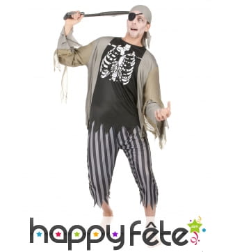 Costume de pirate squelette zombie