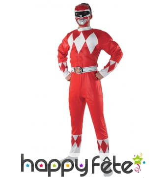 Costume de power Rangers rouge pour homme