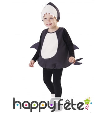 Costume de requin gris blanc pour bébé