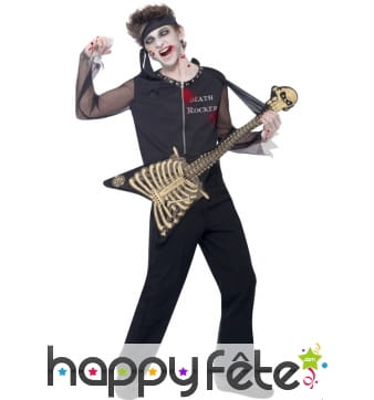 Costume de rocker de la mort avec guitare