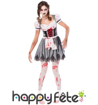 Costume de serveuse bavaroise zombie