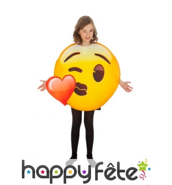 Costume de smiley bisou coeur pour enfant