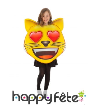 Costume de smiley chat amoureux pour enfant