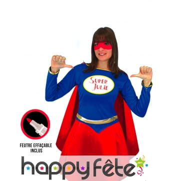 Costume de super héro personnalisable pour femme