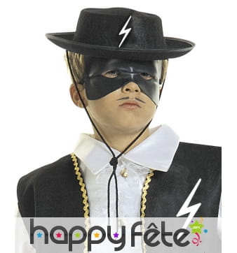 Chapeau de zorro noir pour enfant