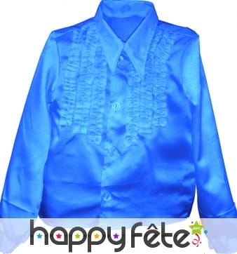 Chemise enfant à super ruches bleue