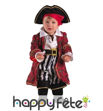 Costume élégant de bébé capitaine pirate