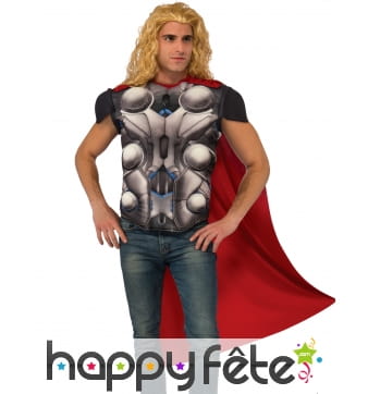 Cape et T-shirt musclé de Thor pour homme