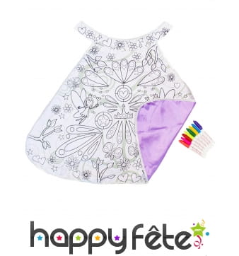 Cape fée à colorier pour fille