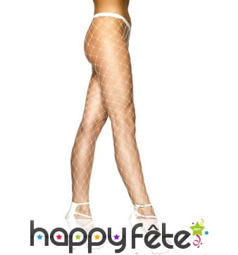 Collants filet blanc adulte