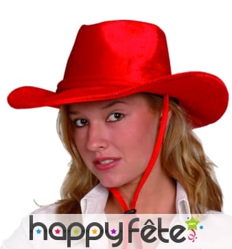 Chapeau femme de cow-boy rouge