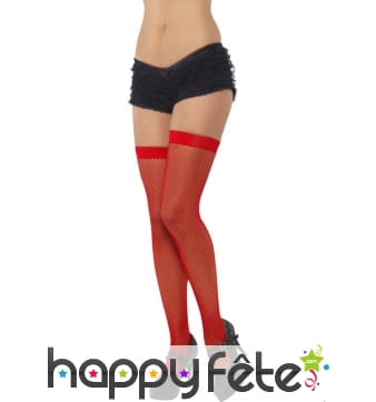 Collants filet rouge adulte