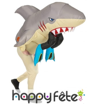 Costume gonflable mangé par un requin, adulte