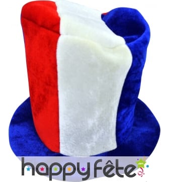 Chapeau haut de forme tricolore en mousse