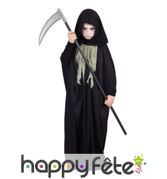 Cape Halloween noire avec capuche pour enfant