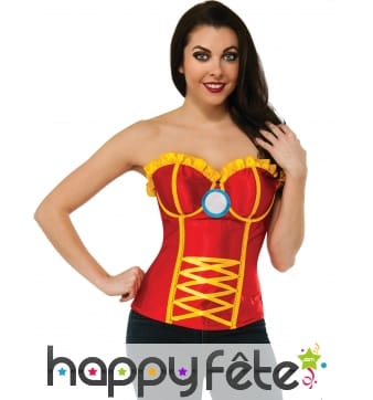 Corset Iron man rouge et jaune pour femme