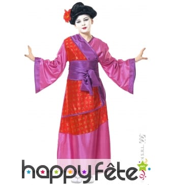 Costume kimono rose de petite chinoise