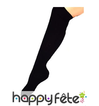 Chaussettes longues noires unies