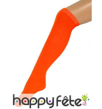 Chaussettes longues orange fluo