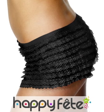 Culotte noire avec froufrou de taille standard