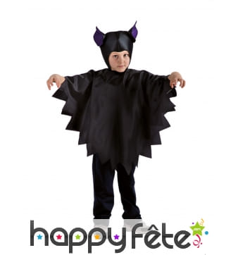 Cape noire de petite chauve-souris avec bonnet