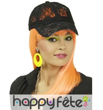 Casquette noire dentelle transparente