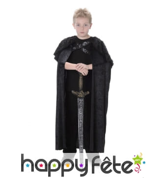 Cape noire en fausse fourrure pour enfant