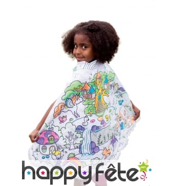 Cape princesse à coloriér pour enfant