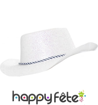 Chapeau plastique de cowboy paillette irise