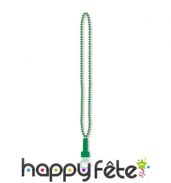 Collier pendentif décapsuleur vert, St Patrick