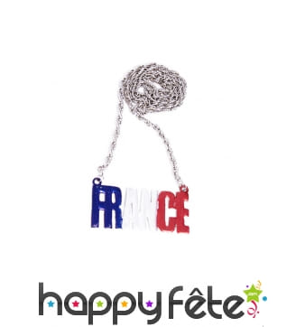 Collier pendentif France aux couleurs du drapeau